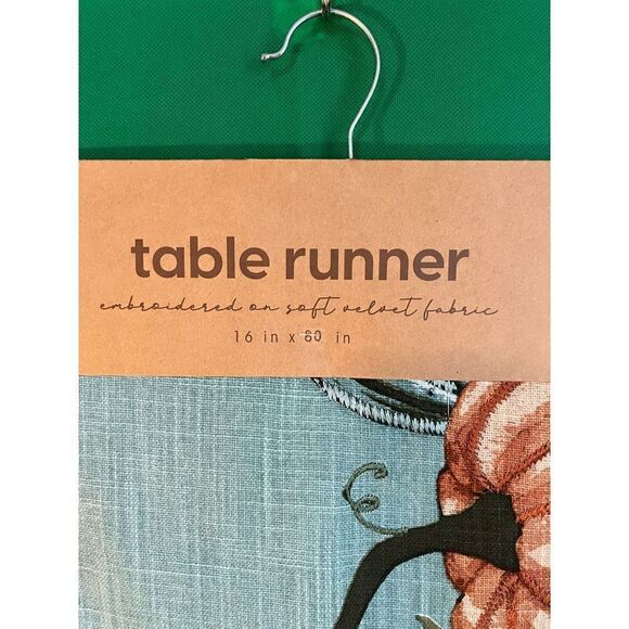 From The Hearth Blue Pumpkin Table Runner Kitchen Towel Bundle - Picture 5 of 10